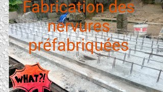 Fabrication des nervures préfabriquées pour une dalle en béton armé en génie civil nervures préfabr [upl. by Nonnahsal]