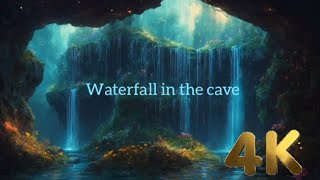 Waterfall Sounds in Fantasy Cave to Sleep ImmediatelyWaterfall sounds for relaxing [upl. by Kempe51]