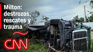 Resumen en video del impacto del huracán Milton destrozos inundaciones y tornados [upl. by Amalberga]