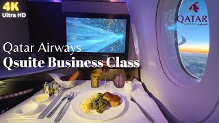 15 hours on World Best Business Class Qatar Airways Qsuite Full Experience [upl. by Kamila548]