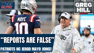 Patriots HC Jerod Mayo Live Mayo Addresses quotCalling Aroundquot on Maye Development The Greg Hill Show [upl. by Francklin493]