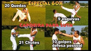 60 movimentos de capoeira para Luta 51 Golpes e 9 esquivas  Técnicas de defesa pessoal [upl. by Cullan]