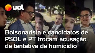 Bolsonarista e candidatos PSOL e PT trocam acusação de tentativa de homicídio em Guarulhos [upl. by Fitzhugh]