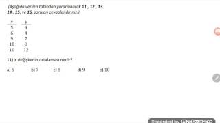 Korelasyon Katsayısı ve Standart Sapma Örnek Soru Çözümü 1 [upl. by Sebastian]