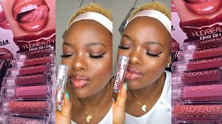 NEW Huda Beauty Faux Filler Extra Shine Lip Glosses Review  Lip Swatches [upl. by Chally394]