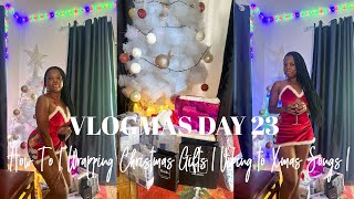 VLOGMAS DAY 23  HOW TO  WRAPPING XMAS GIFTS  VIBING TO XMAS SONGS [upl. by Aihcsrop38]