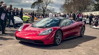 The T50 Safety Car Leads the F1 V10 Demonstration at Goodwood 79th Members Meeting [upl. by Mateo]