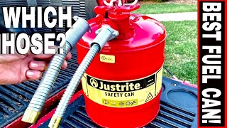 JUSTRITE SAFETY GAS CAN 58quot FLEX HOSE amp 1 YEAR REVIEW [upl. by Prinz686]