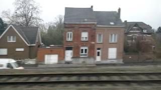 Vue du train Braine le Comte à Tubize vers Bruxelles rive droite SNCB Belgique Vidéo HD 1080p [upl. by Ycrem]