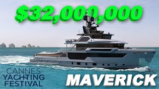 Touring 32000000 Maverick Yacht at the Cannes Yacht Show [upl. by Oiziruam]