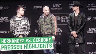 Donald Cerrone vs Alex Hernandez Press Conference Back amp Forth Highlights  UFC on ESPN1 [upl. by Ahsirk]