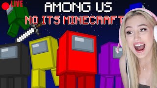 Among Us Skin In Minecraft Vibing 🔴 LIVE [upl. by Eibrab275]