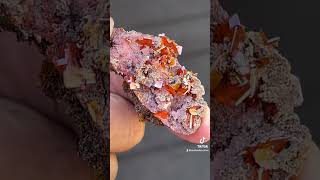 Red wulfenite from China crystals mineralogy mineralspecimen [upl. by Marfe]