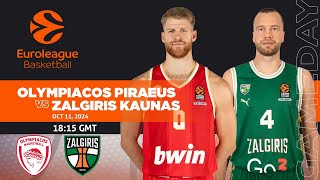 Olympiacos Piraeus vs Zalgiris Kaunas I Euroleague Live Score Updates [upl. by Nylleoj]