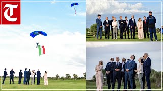 Skydiving Flags Ceremony  G7 Summit  Italian PM Giorgia Meloni To Host G7 Summit Live [upl. by Maddock]