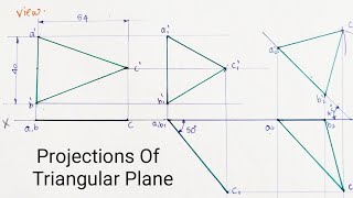 Projections Of Planes Triangular PlaneEngg Drawing Engg Graphics [upl. by Alberta329]