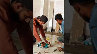 Adhesive tiles fitting work 💯👇 shortvideo construction tiles adhesive home fitting video [upl. by Nirual]