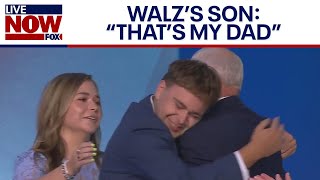 Tim Walz and son share emotional moment at DNC  LiveNOW from FOX [upl. by Alane]