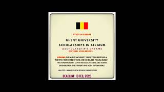 Ghent University Scholarships in Belgium 2025 scholarship studyabroad scholarship PhD phdlife [upl. by Aicenav]