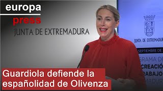 María Guardiola defiende la españolidad de Olivenza quotNo cabe discusiónquot [upl. by Ettenajna227]