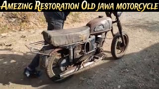 Amezing Restoration Old Rusty jawa Motorcycle Old Jawa Motorcycle Full Restoration [upl. by Dleifyar]