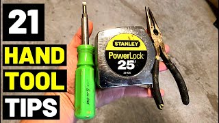 21 HAND TOOL TIPS TRICKS amp SECRETS HammerScrewdriverTape MeasurePliersamp MORE HAND TOOLS [upl. by Veno]