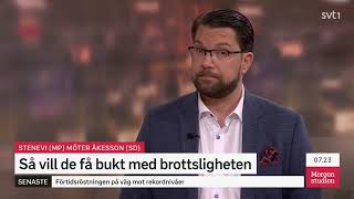 Märta Stenevi vill dalta med kriminella  Jimmie Åkesson vinner debatt i Morgonstudion [upl. by Alyal]