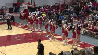 NCC Cheerleaders 2014  Basketball game sideline cheer routine North Central College Naperville Il [upl. by Noroj880]