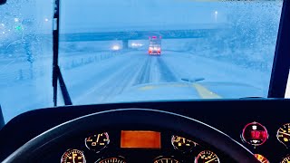 Driving Through the Scariest Snowstorm Ever in a Peterbilt 389 [upl. by Ynolem]