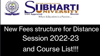 Subharti university new fees structure 202223 Swami Vivekanand subharti University distance fees [upl. by Pavel]