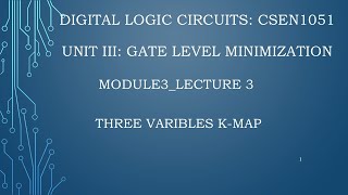 module3lecture3 Three variable KMap [upl. by Fretwell]