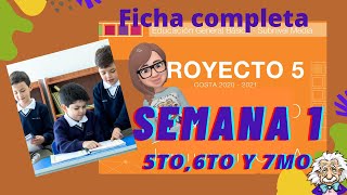 🔴Proyecto 5 semana 5 BÁSICA MEDIA SEMANA 285to6to7mo ✔️Guía RESUELTA🚀 [upl. by Jaban]