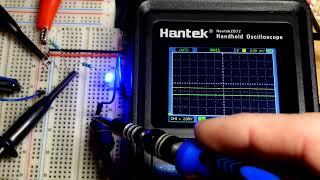 5V zener diode demo circuit oscilloscope measured 2 channels roll mode DC coupled 2V per division [upl. by Eeclehc326]