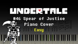 Undertale  046 Spear of Justice  Easy PianoSynthesia [upl. by Asilaj]