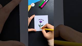 Beautiful flower drawing  How to draw flower shorts drawing art satisfying [upl. by Sorodoeht]