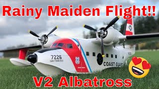 RAINY MAIDEN FLIGHT Hobbyking Avios Grumman HU16 ALBATROSS V2 1620mm [upl. by Emelin983]