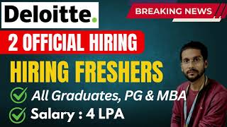 Deloitte hiring fresher 2024 [upl. by Shiller]