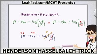 Henderson Hasselbalch MCAT Trick for Buffer pH Without a Calculator [upl. by Werdnael]