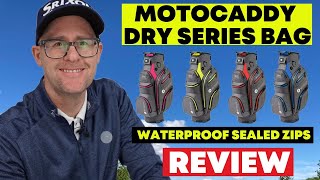 Motocaddy Dry Series Cart Bag Review  Waterproof Golf Bag [upl. by Nameerf257]