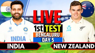 India vs New Zealand 1st Test Day 5  IND vs NZ Live Match  Live Cricket Match Today Session 1 [upl. by Ecyt]