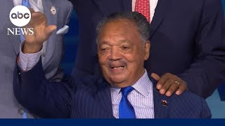 Emotional moment as Rev Jesse Jackson takes the stage at DNC [upl. by Chalmers]