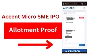 Accent Microcell IPO allotment OUT  accent ipo allotment status  Accent SME ipo allotment check [upl. by Ilysa]