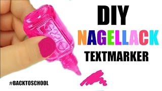 DIY NAGELLACK TEXTMARKER BACKtoSchool l Sara Desideria [upl. by Motteo]