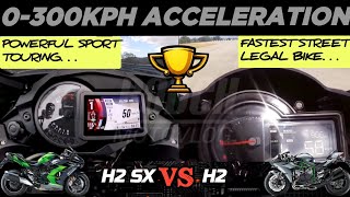 Kawasaki H2 SX 🆚️ Kawasaki H2  0300kph Acceleration  Top Speed Attempt 🔥 [upl. by Iahc]