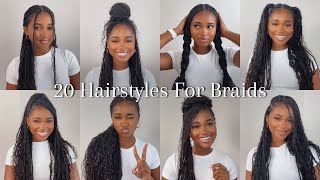 20 Ways to Style Bohemian Knotless Braids Protective Hairstyle [upl. by Janet]