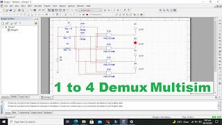 1 to 4 demux simulation in multisim  1 to 4 demultiplexer simulation in multisim [upl. by Charin]