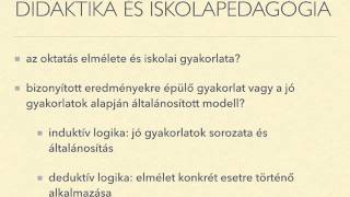 Didaktika és iskolapedagógia [upl. by Leunad]