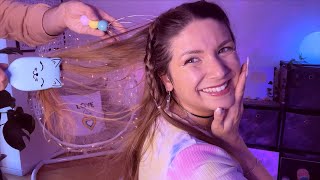 ASMR Bf Does My Hair Care  Brushing Scalp Massage Hair Oil Guess The Word  GermanDeutsch [upl. by Joanna]