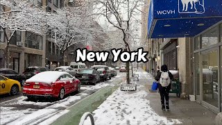 NYC Snow Walk 2024 Snowfall Walking Tour Manhattan New York City Relaxing Snow Ambience [upl. by Gorden707]