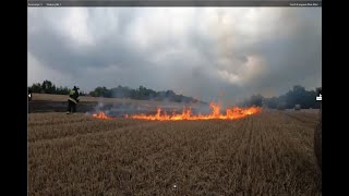 Pożar ścierniska i bel słomy W akcji UTV [upl. by Rehpetsirhc367]